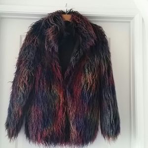 Fabulous furs multi color shagcoat! XS